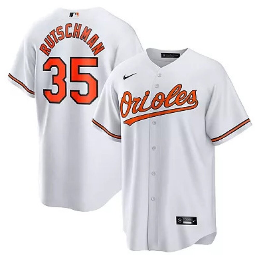Men's Nike Adley Rutschman White Baltimore Orioles Replica Player Jersey-Medium